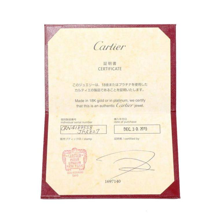 Pre Owned Cartier Ballerine Platinum Diamond Ring EU 58