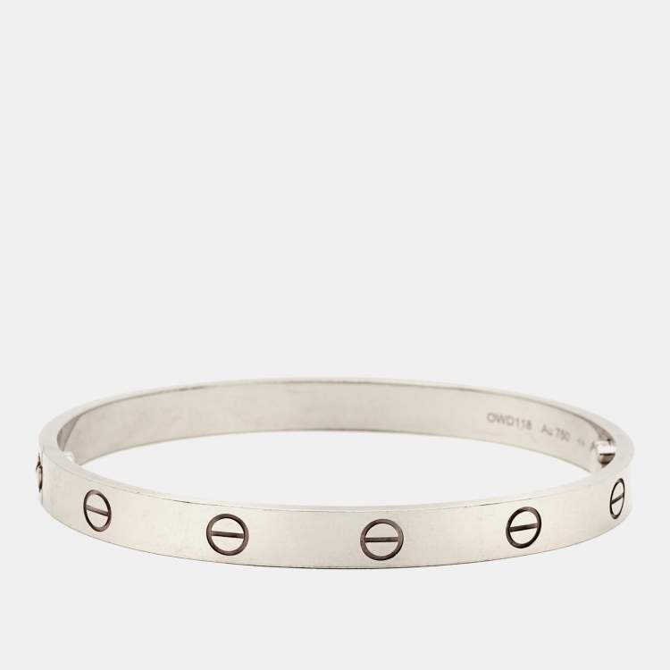 Pre Owned Cartier Love 18k White Gold Bracelet 18