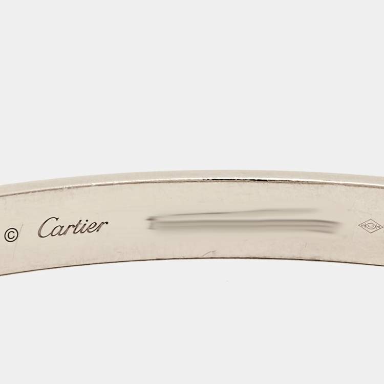 Pre Owned Cartier Love 18k White Gold Bracelet 18