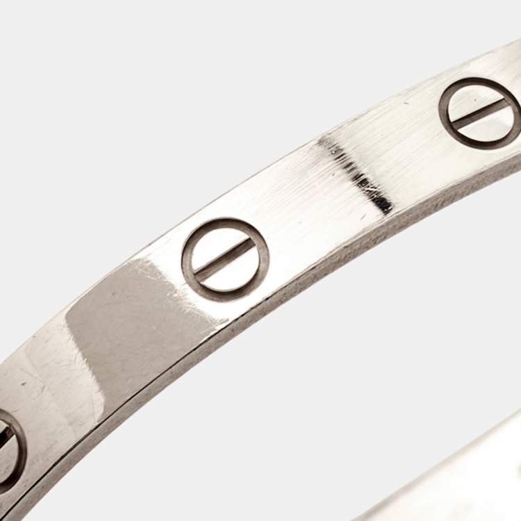 Pre Owned Cartier Love 18k White Gold Bracelet 18