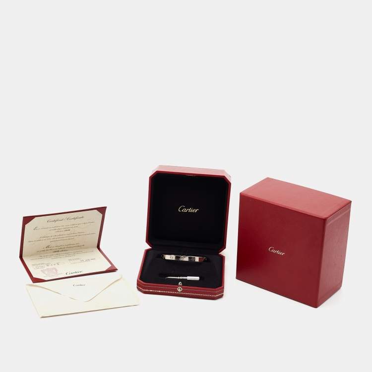 Pre Owned Cartier Love 18k White Gold Bracelet 18