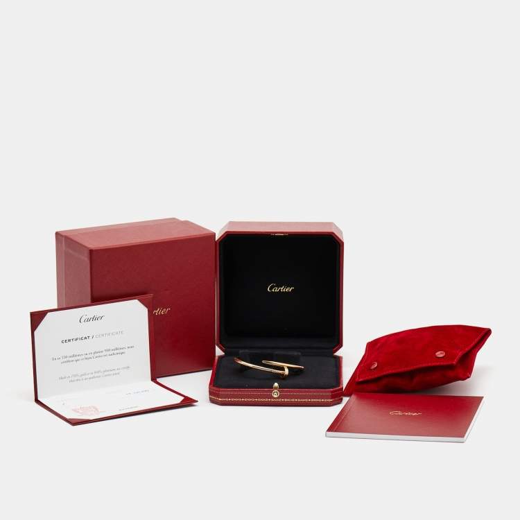 Pre Owned Cartier Juste Un Clou 18k Rose Gold Bracelet 17