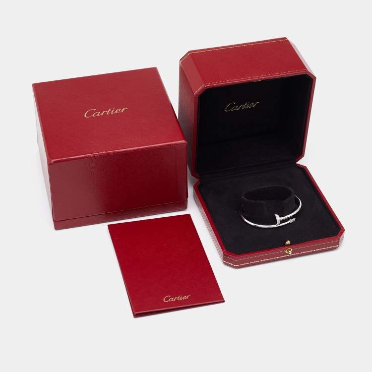 مملوكة مسبقًا Cartier Juste Un Clou Diamonds 18k White Gold Bracelet 16