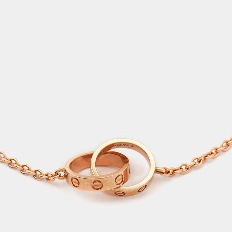 Pre Owned Cartier Love Interlocking Loops 18k Rose Gold Bracelet
