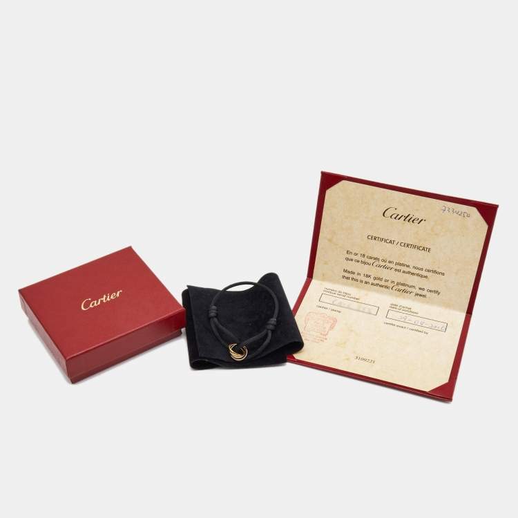 Pre Owned Cartier Trinity 18k Three Tone Gold Adjustable Cord Bracelet