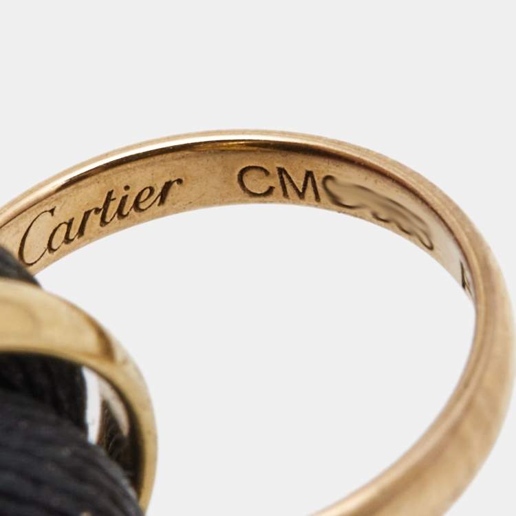 Pre Owned Cartier Trinity 18k Three Tone Gold Adjustable Cord Bracelet