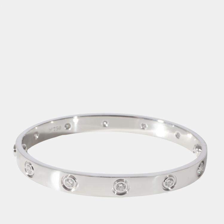 Cartier LOVE 10 Diamond Bracelet in 18k White Gold 0.96 CTW