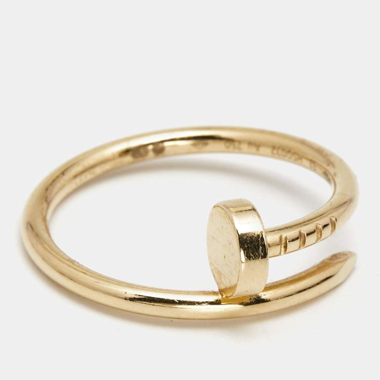 Pre Owned Cartier Juste Un Clou 18k Yellow Gold Small Model Ring Size 52