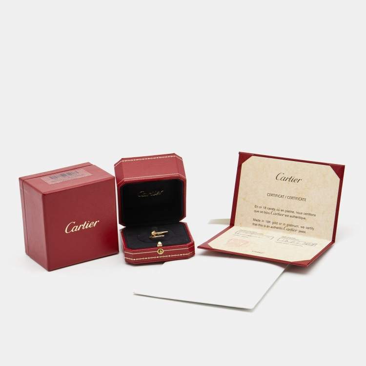 Pre Owned Cartier Juste Un Clou 18k Yellow Gold Small Model Ring Size 52