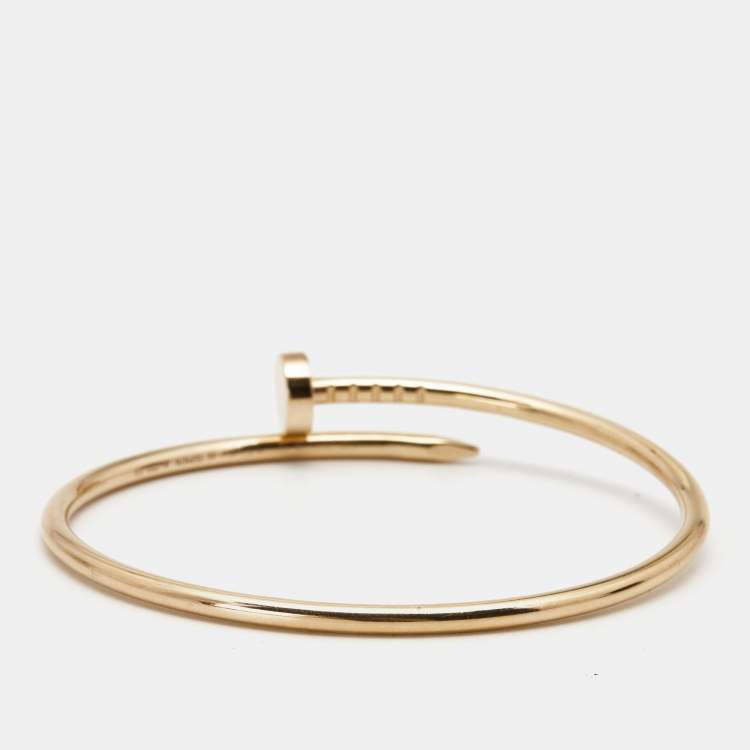 Pre Owned Cartier Juste Un Clou 18k Rose Gold Small Model Bracelet 15