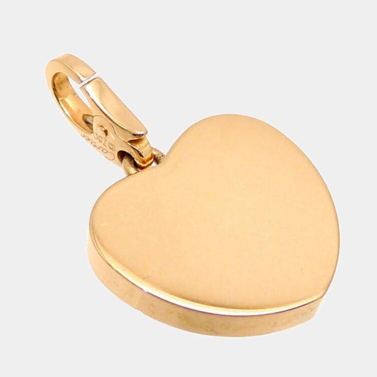 Pre Owned Cartier Vintage Heart Labyrinth 18K Rose Gold Diamond Charms and Pendants