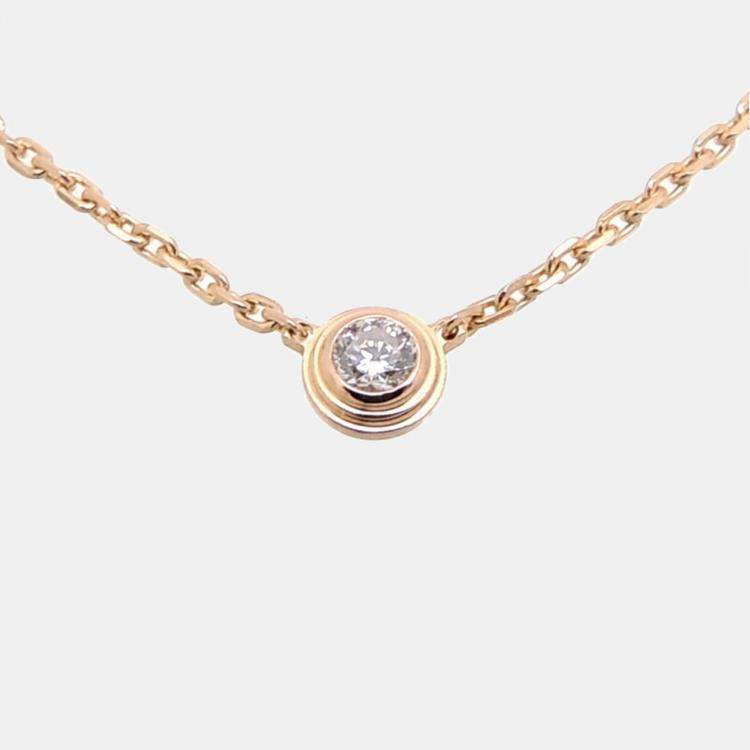 Pre Owned Cartier D'amour 18K Rose Gold Diamond Necklace