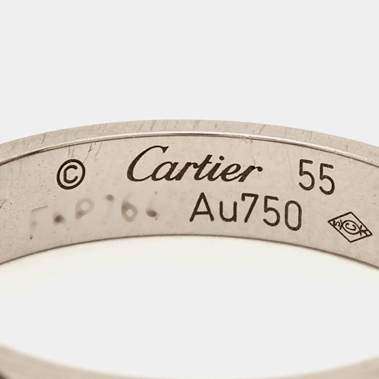 Pre Owned Cartier Love 18k White Gold Wedding Band Ring Size 55