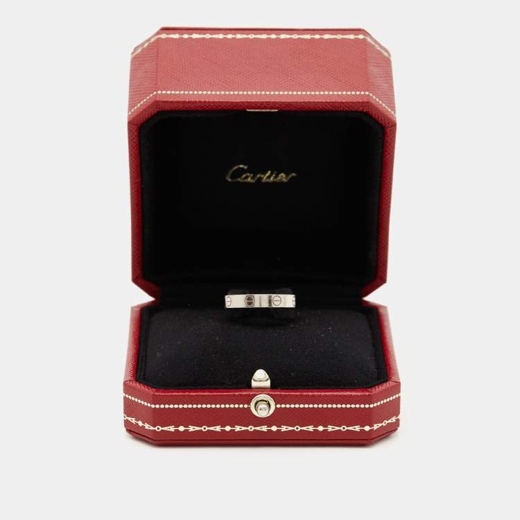 Pre Owned Cartier Love 18k White Gold Wedding Band Ring Size 55