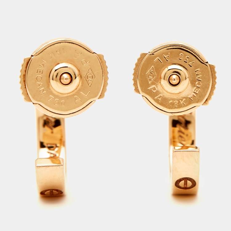 Pre Owned Cartier Love 18k Rose Gold Hoop Earrings