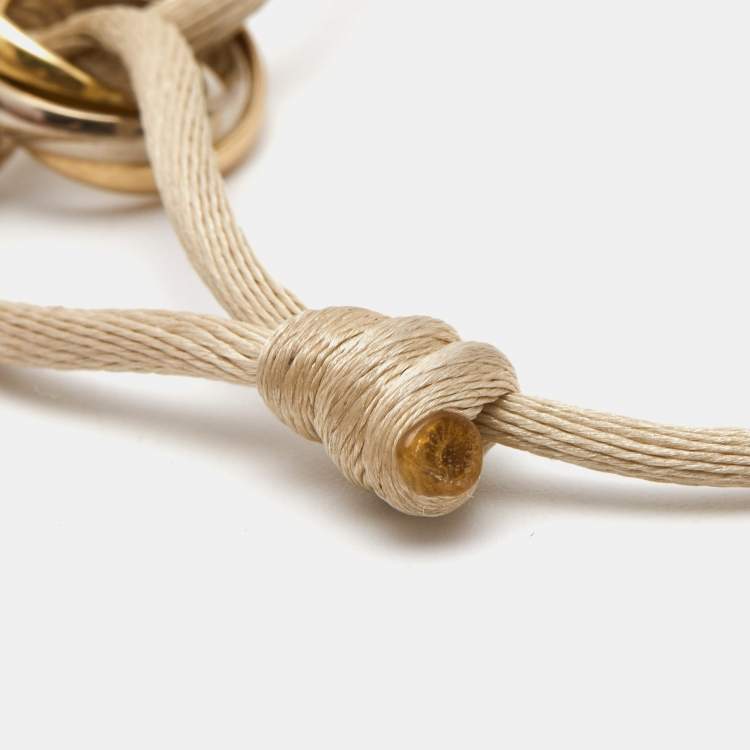 Pre Owned Cartier Trinity 18k Three Tone Gold Adjustable Cord Bracelet