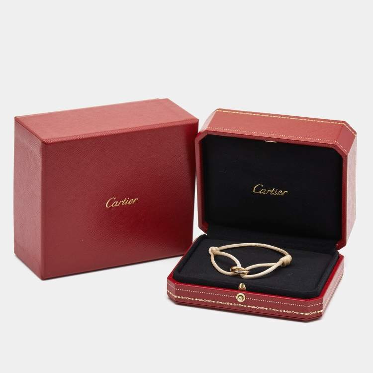 Pre Owned Cartier Trinity 18k Three Tone Gold Adjustable Cord Bracelet