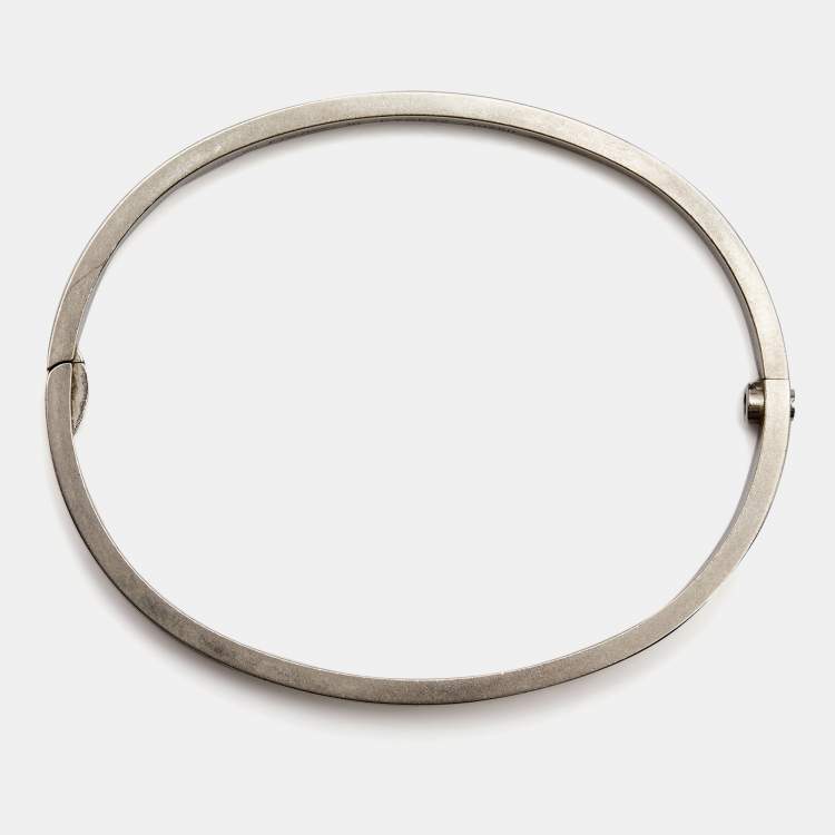 مملوكة مسبقًا Cartier Love 18k White Gold Small Bangle Bracelet 16