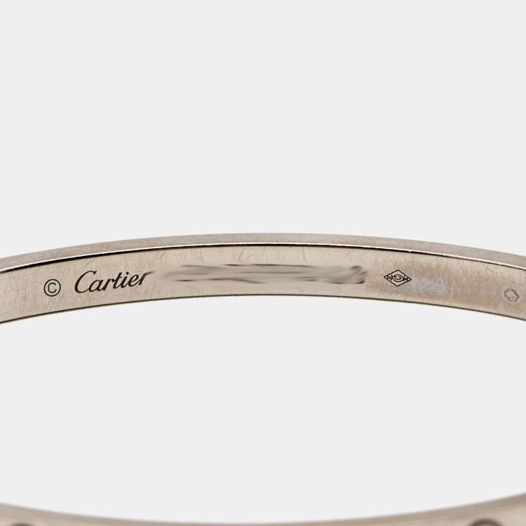 مملوكة مسبقًا Cartier Love 18k White Gold Small Bangle Bracelet 16