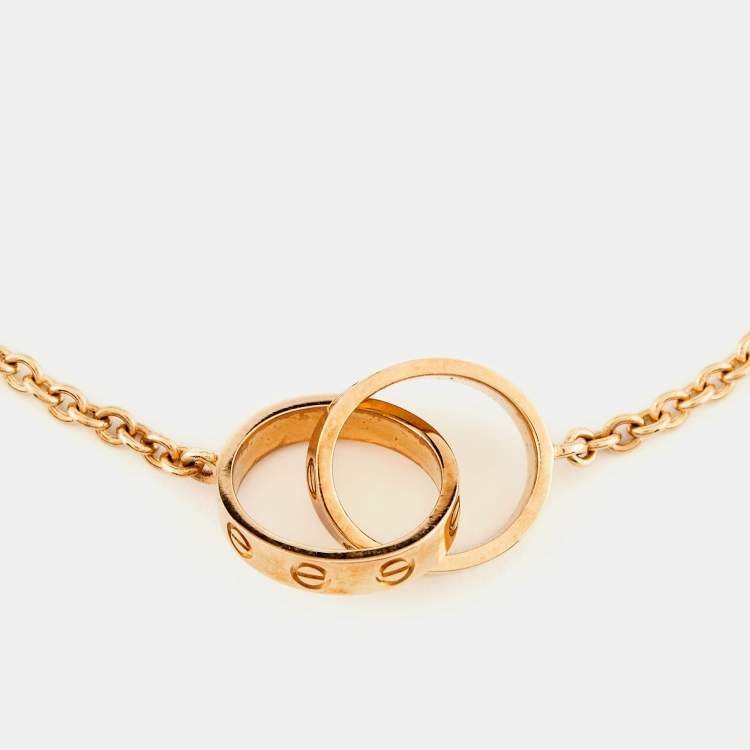 Pre Owned Cartier Love Interlocking Loops 18k Rose Gold Bracelet