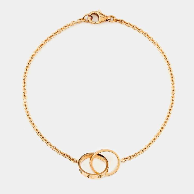 Pre Owned Cartier Love Interlocking Loops 18k Rose Gold Bracelet