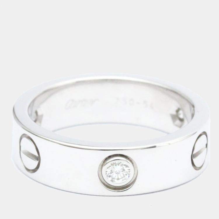 Pre Owned Cartier Vintage Love 18K White Gold Diamond Ring EU 54