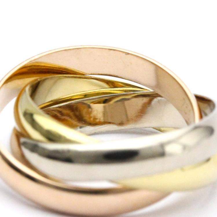 Pre Owned Cartier Les Must de Cartier 18K Yellow Rose and White Gold Ring EU 51