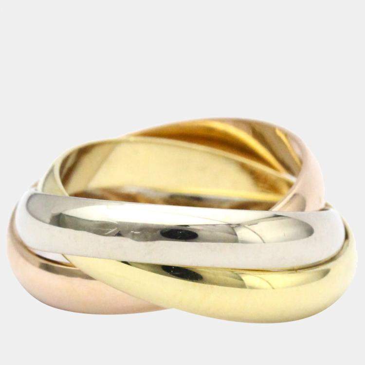 Pre Owned Cartier Les Must de Cartier 18K Yellow Rose and White Gold Ring EU 51