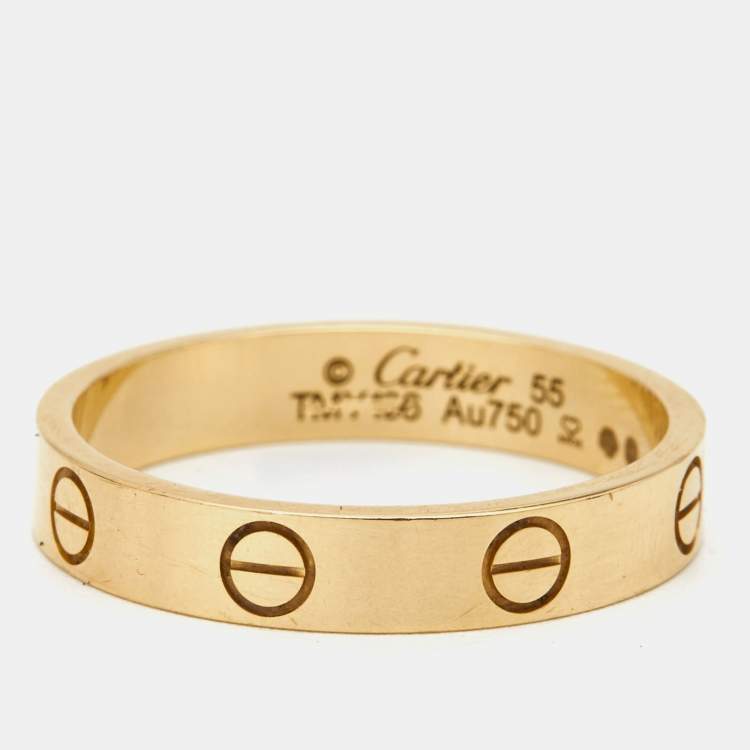 Pre Owned Cartier Love 18k Yellow Gold Wedding Band Ring Size 55
