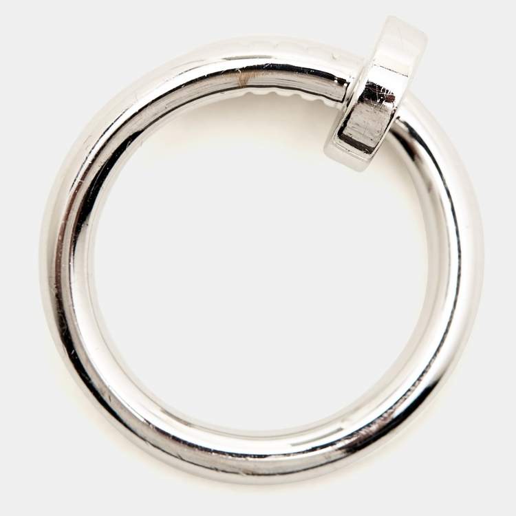 Pre Owned Cartier Juste un Clou 18K White Gold Ring Size 51