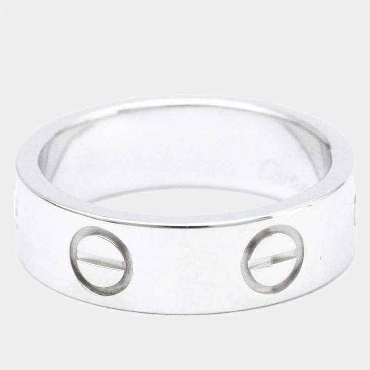Pre Owned Cartier Vintage Love 18K White Gold Ring EU 50