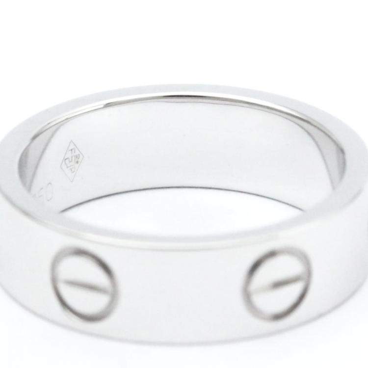 Pre Owned Cartier Vintage Love 18K White Gold Ring EU 50