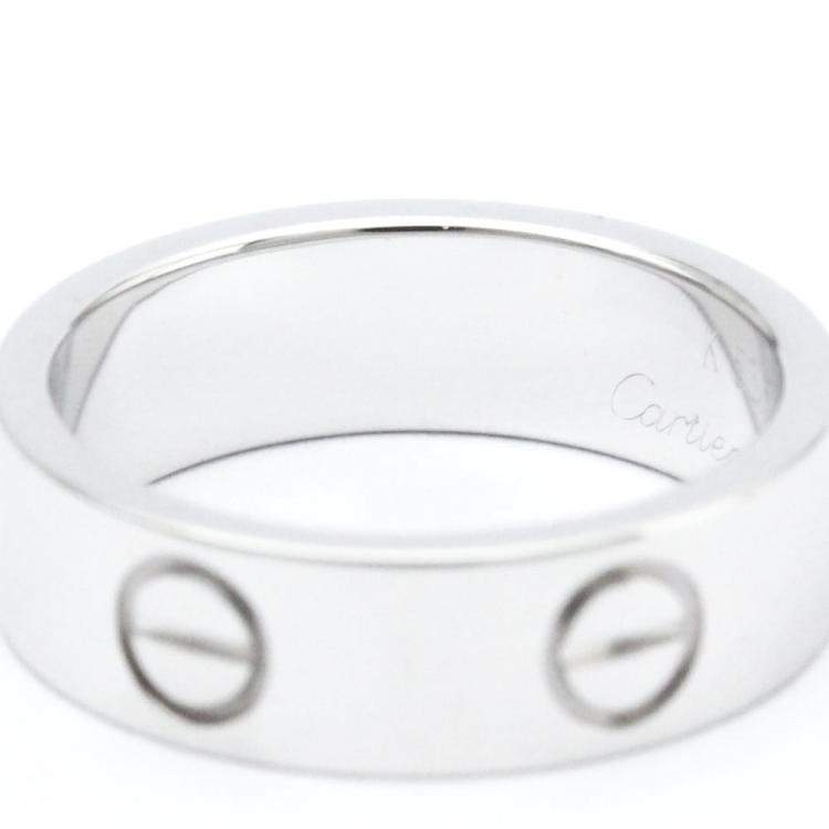 Pre Owned Cartier Vintage Love 18K White Gold Ring EU 50