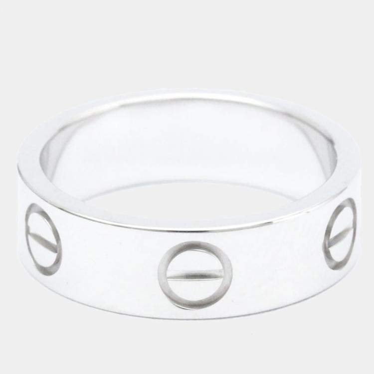 Pre Owned Cartier Vintage Love 18K White Gold Ring EU 50