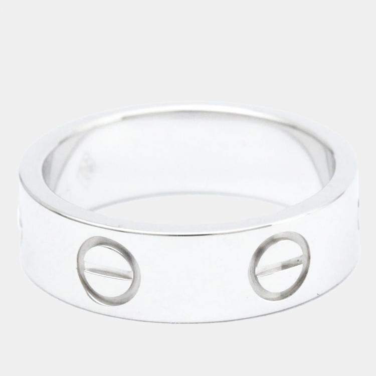 Pre Owned Cartier Vintage Love 18K White Gold Ring EU 50