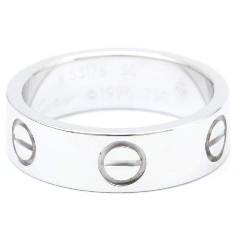 Pre Owned Cartier Vintage Love 18K White Gold Ring EU 50