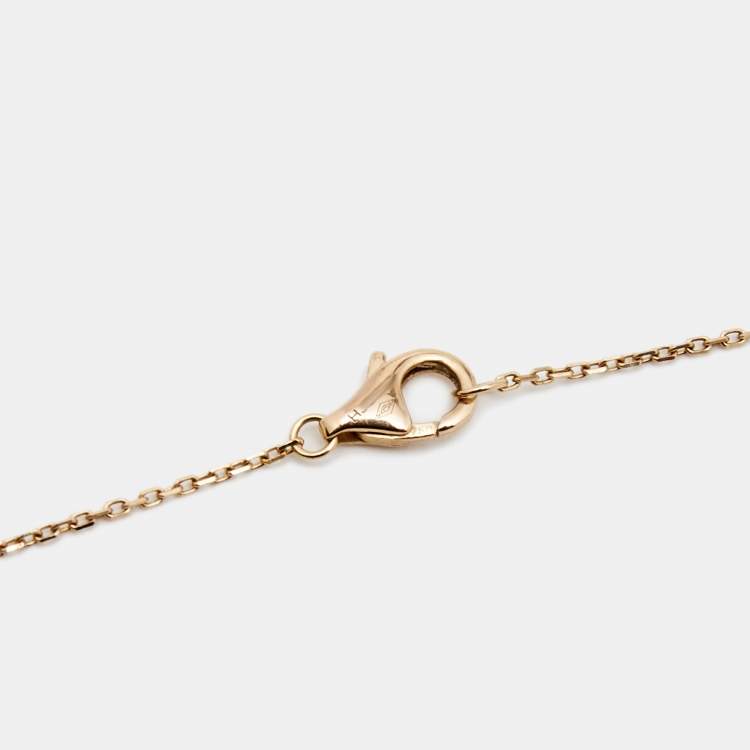 Pre Owned Cartier Amulette De Cartier Malachite Diamond 18k Rose Gold Necklace