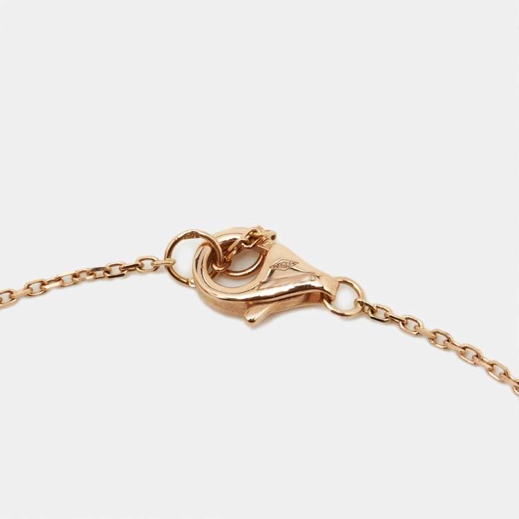 Pre Owned Cartier Amulette De Cartier Malachite Diamond 18k Rose Gold XS Model Bracelet
