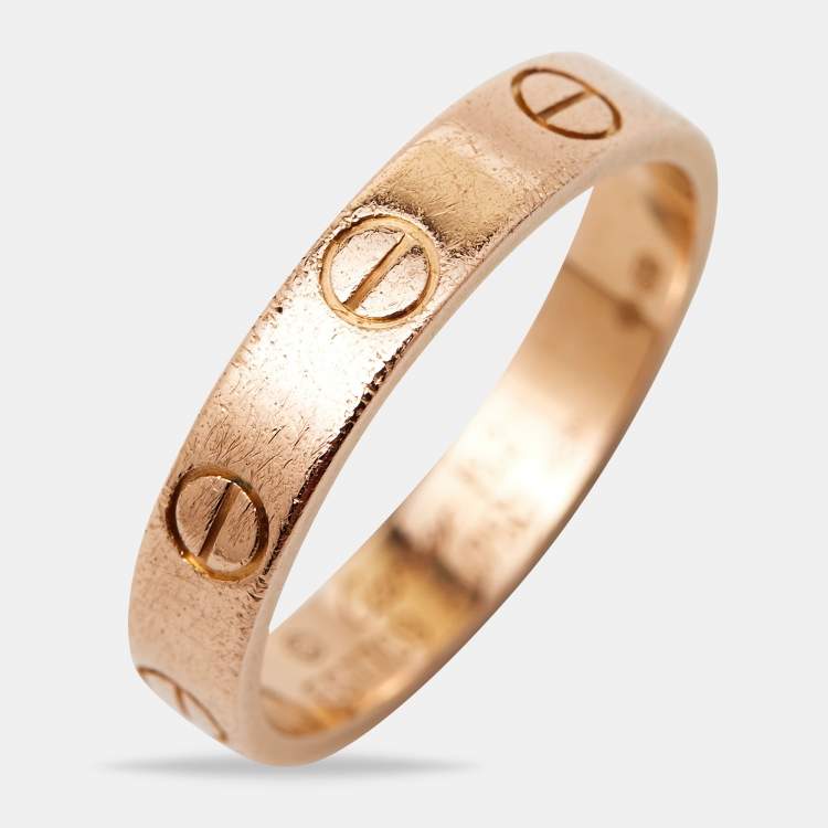 مملوكة مسبقًا Cartier Love 18k Rose Gold Wedding Band Ring Size 52