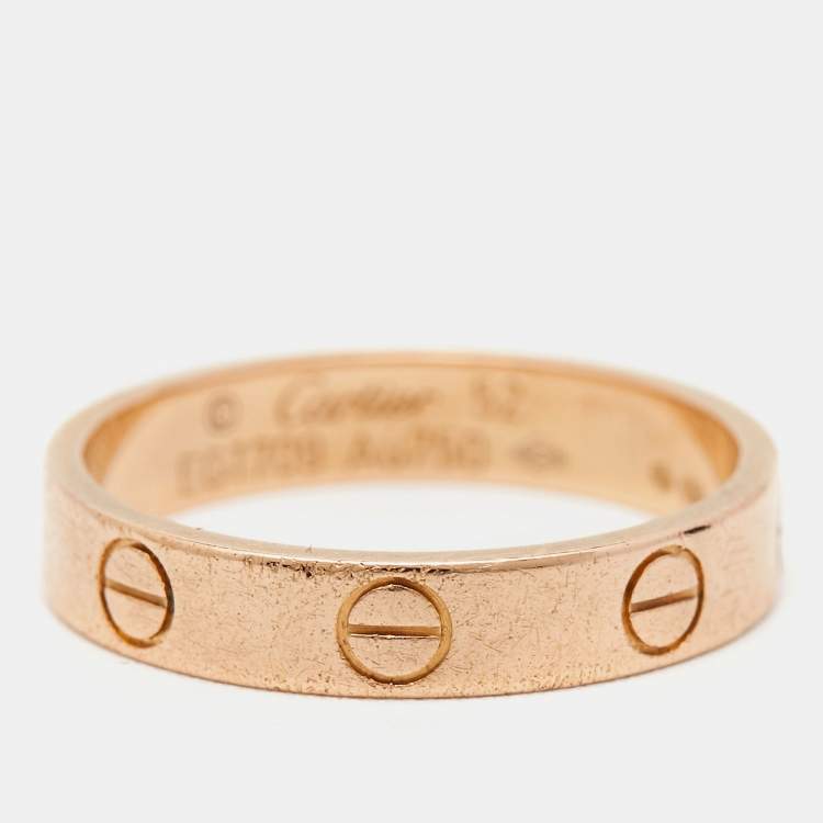 مملوكة مسبقًا Cartier Love 18k Rose Gold Wedding Band Ring Size 52
