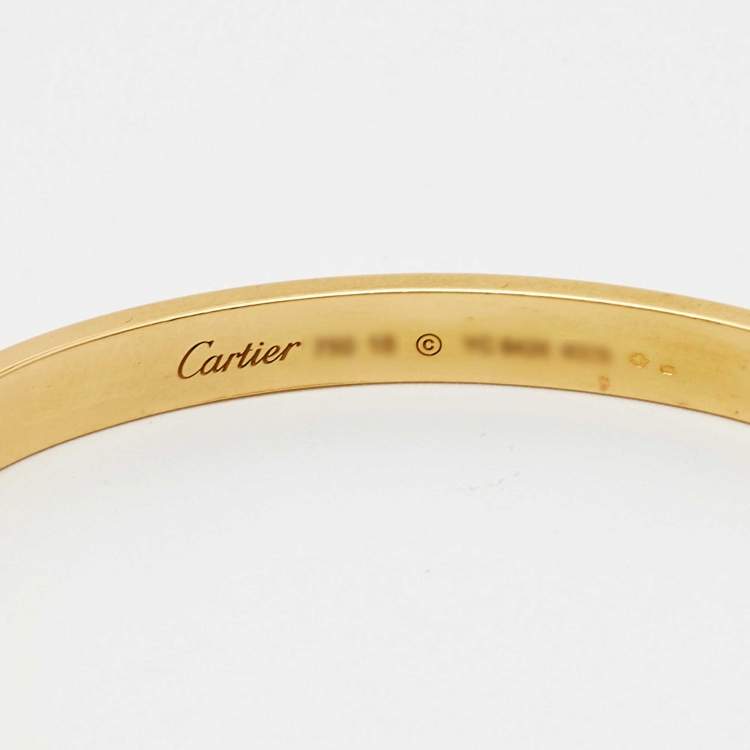Pre Owned Cartier Love 18k Yellow Gold Bracelet 18