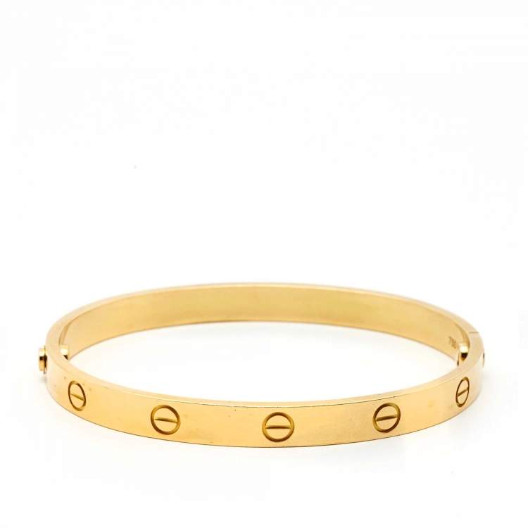 Pre Owned Cartier Love 18k Yellow Gold Bracelet 18