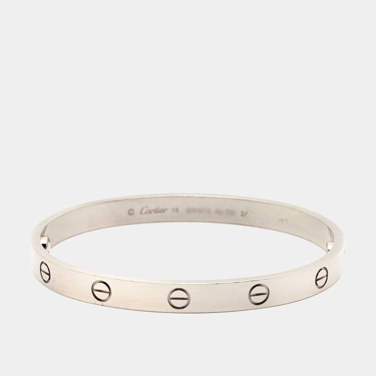 Pre Owned Cartier Love 18k White Gold Bracelet 18