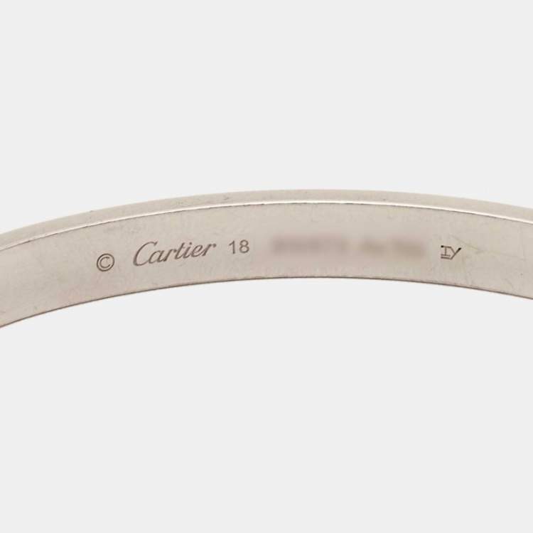 Pre Owned Cartier Love 18k White Gold Bracelet 18