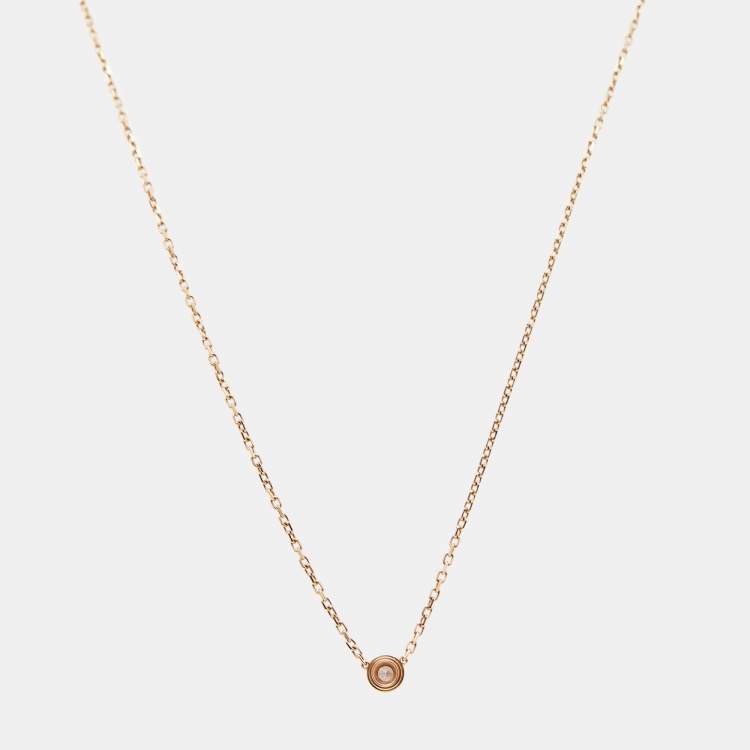 Pre Owned Cartier D'Amour Diamond 18k Rose Gold XS Model Necklace