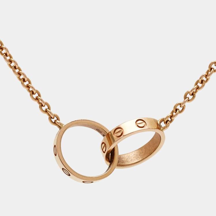 Pre Owned Cartier Love Interlocking Loops 18k Rose Gold Bracelet