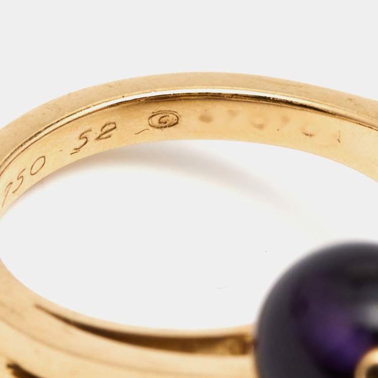 Pre Owned Cartier Les Delices de Goa Multi Gemstone 18k Rose Gold Ring Size 52