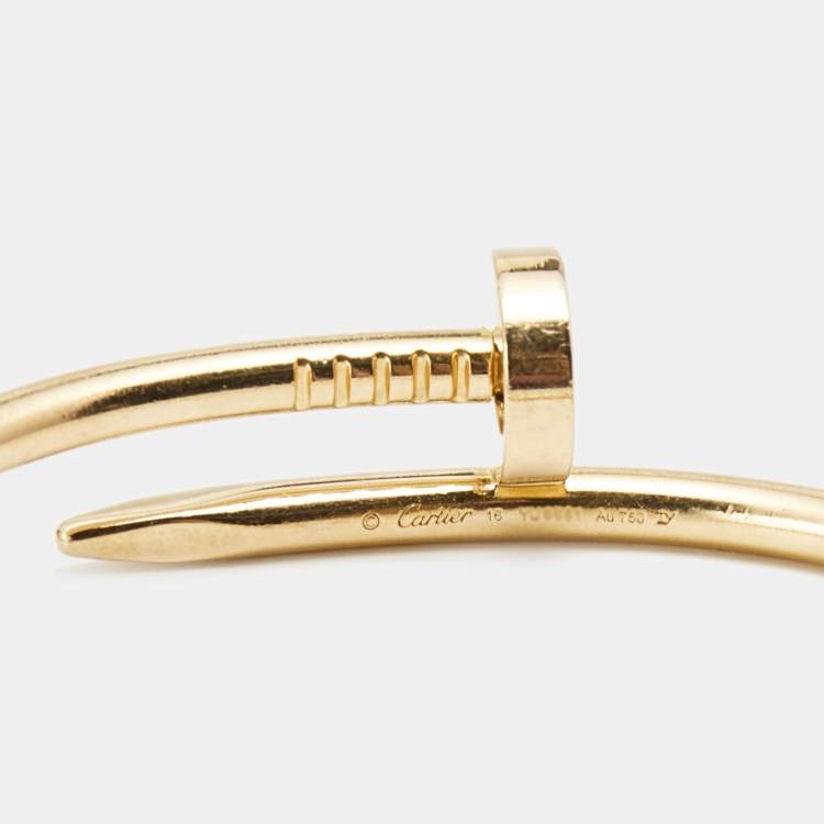 Pre Owned Cartier Juste Un Clou 18k Yellow Gold Bracelet 16