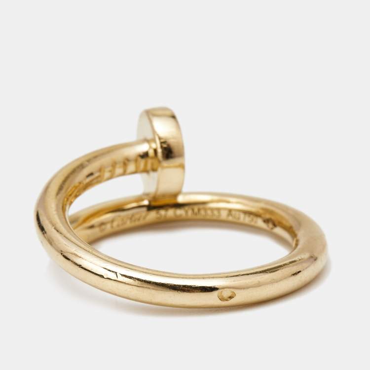 Pre Owned Cartier Juste Un Clou 18k Yellow Gold Ring Size 57