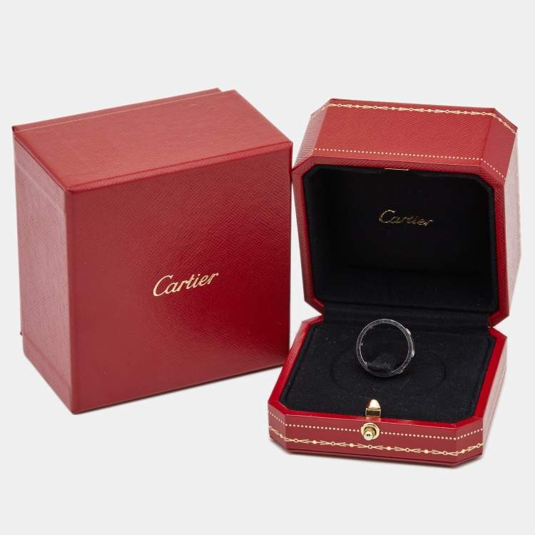 Pre Owned Cartier Love 8 Diamonds 18k White Gold Ring Size 54